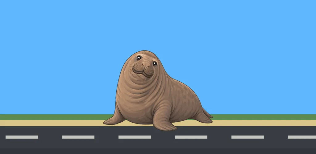 Screenshot of Neil the Seal Rampage - portfolio project by Lucas Howlett